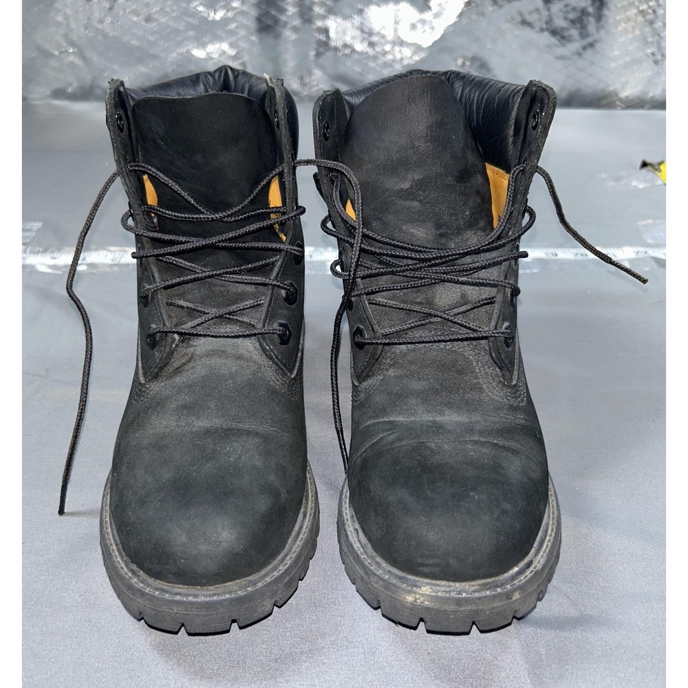 Timberland Boots Mens Size 8 Black Leather Combat Insulated Lace Up 8658A